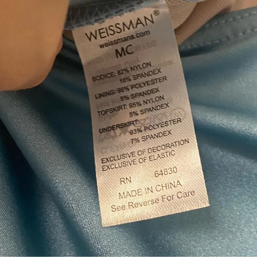 Weissman elite Dance costume blue poet Long illusion The Weather 16698 MC 10/12